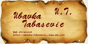Ubavka Tabašević vizit kartica
